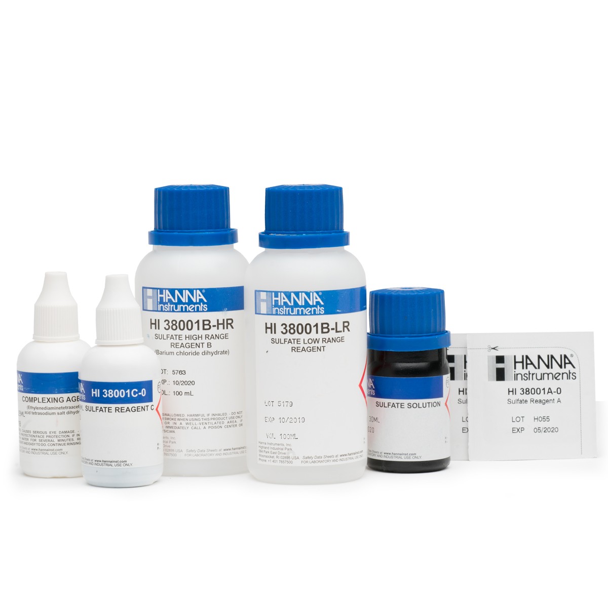 HI38001-10 Sulfate (Low and High Range) Test Kit Replacement Reagents (100 tests)