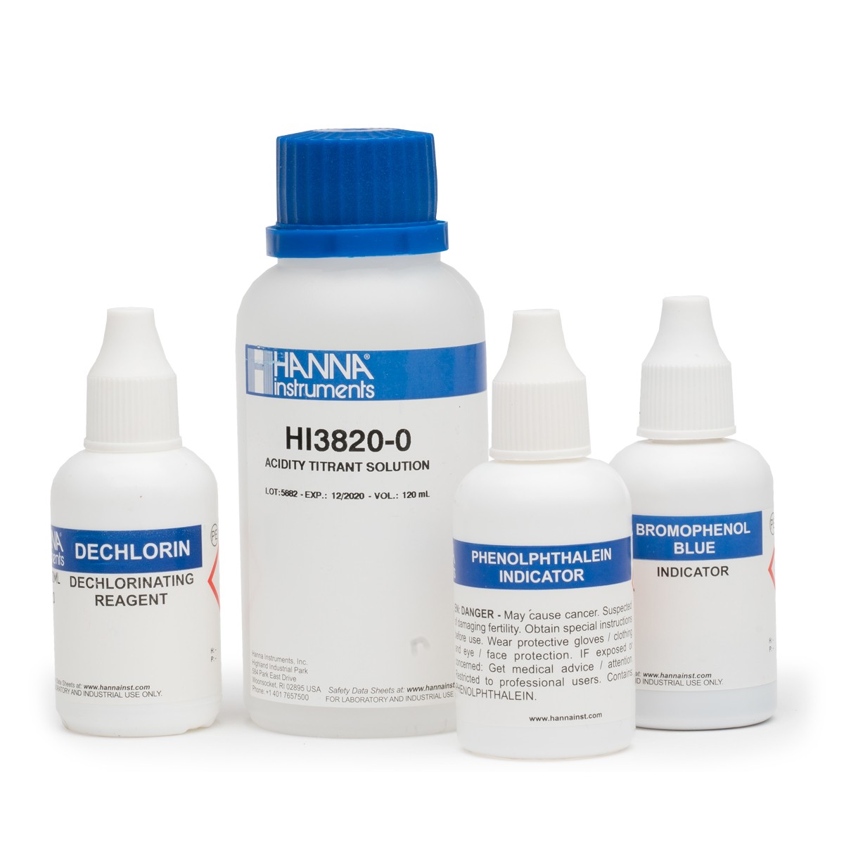 Acidity Chemical Test Kit Replacement Reagents (100 tests) - HI3820-100
