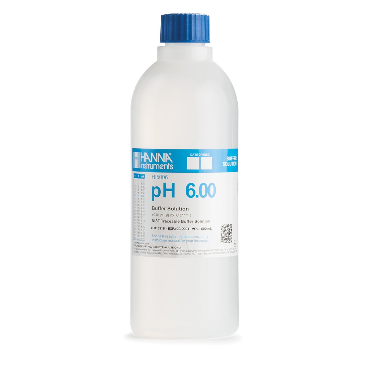 HI5006 pH 6.00 Technical Calibration Buffer (500 mL)