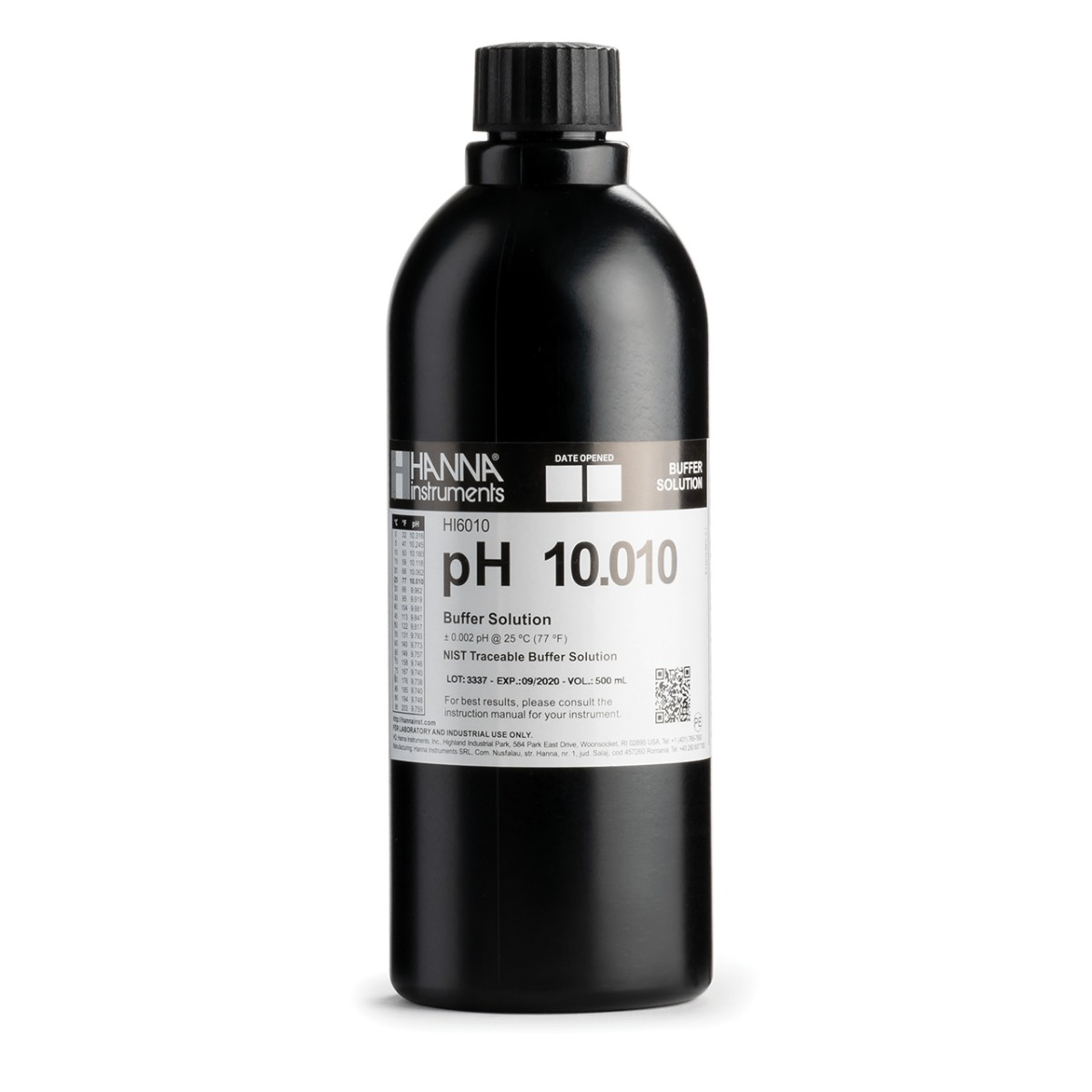HI6010 pH 10.010 Millesimal Calibration Buffer (500 mL)