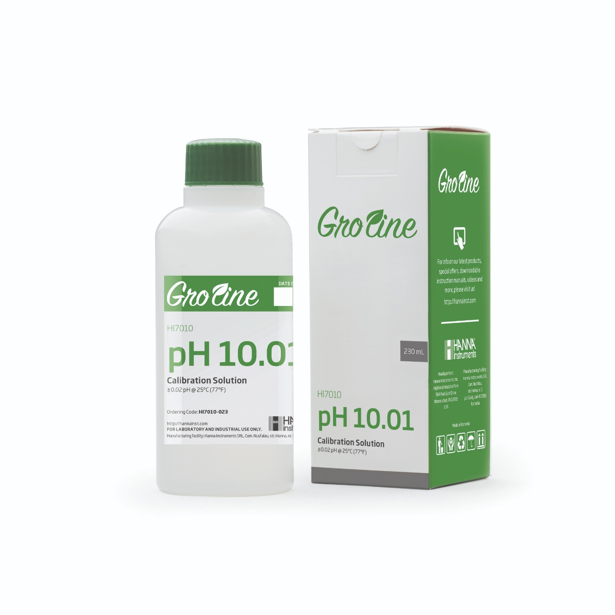 GroLine pH 10.01 Calibration Buffer (230 mL) - HI7010-023