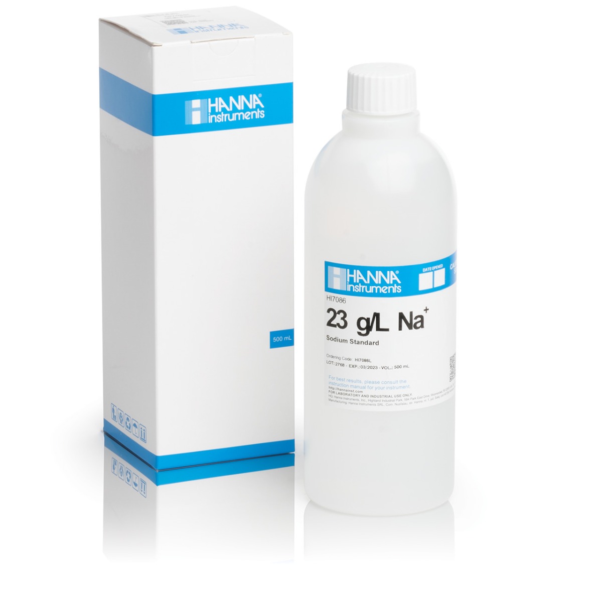 HI7086L Standard Solution at 23 g/L Na+ (500 mL) bottle