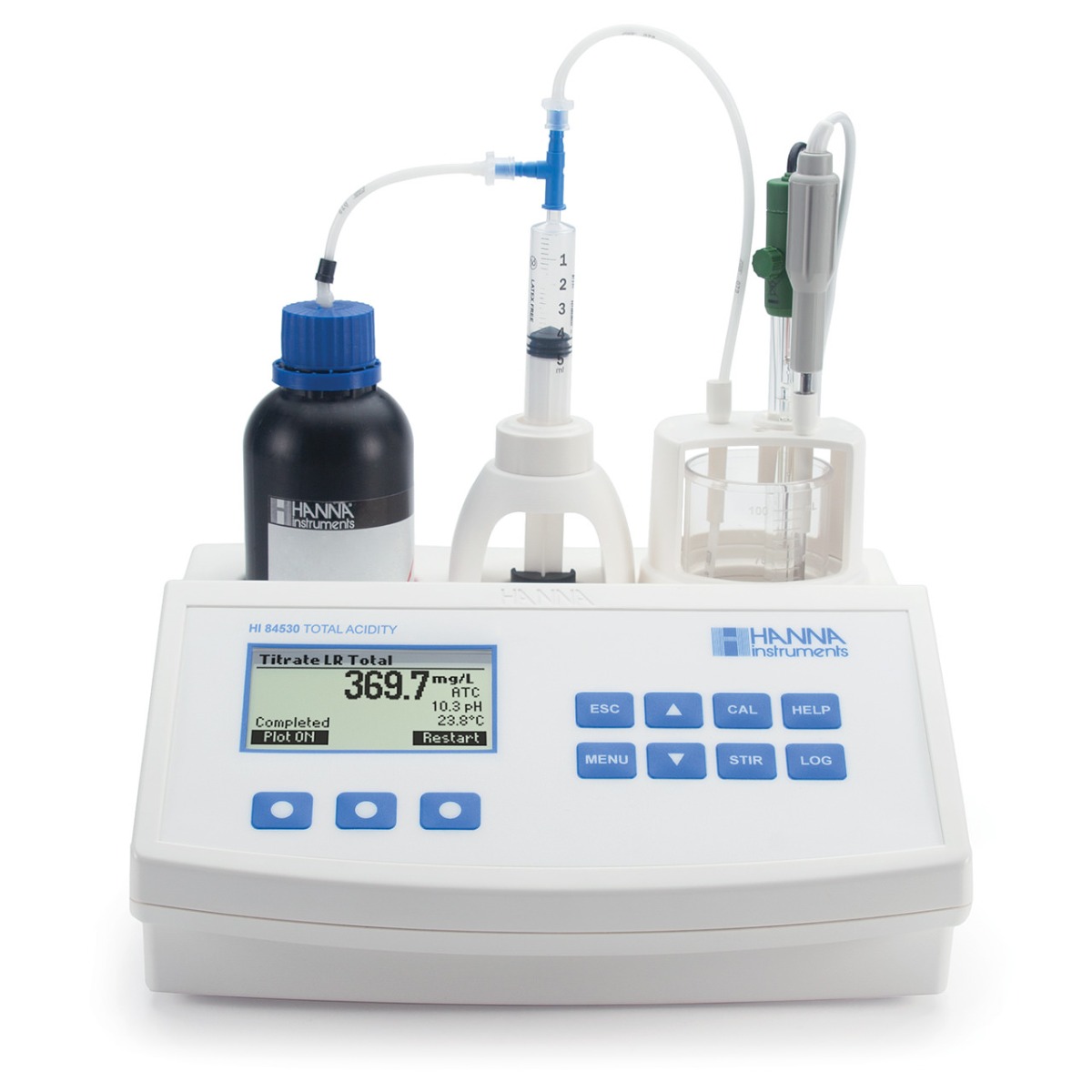 HI84530 Total Titratable Acidity Titrator and pH Meter for Water Analysis