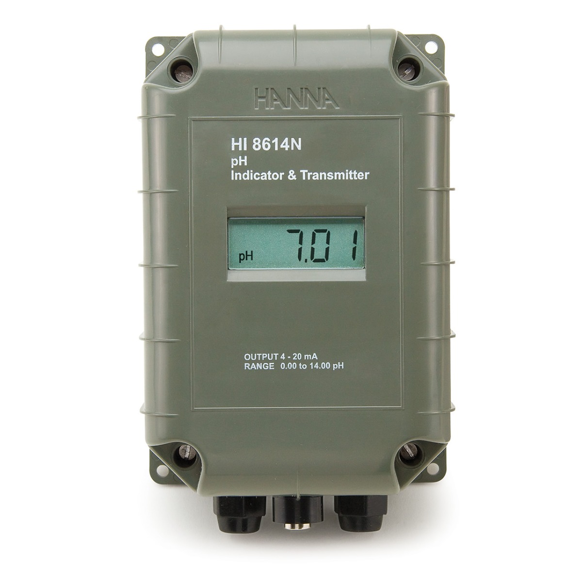 pH Transmitter with 4-20 mA Galvanically Isolated Output - HI8614 with LCD 