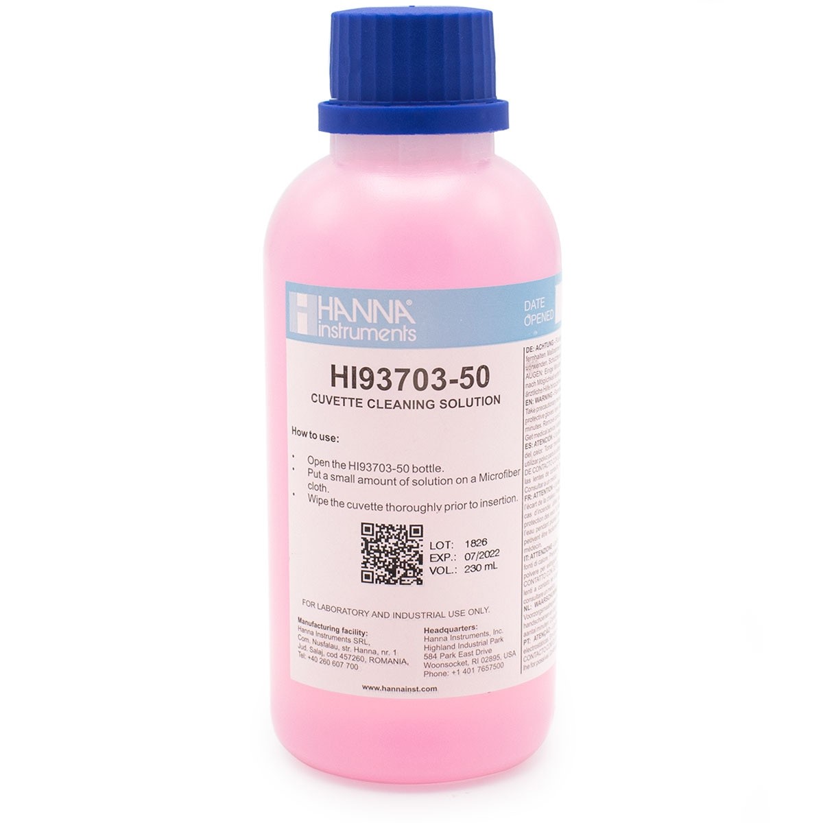 HI93703-50 Cuvette Cleaning Solution (230 mL)