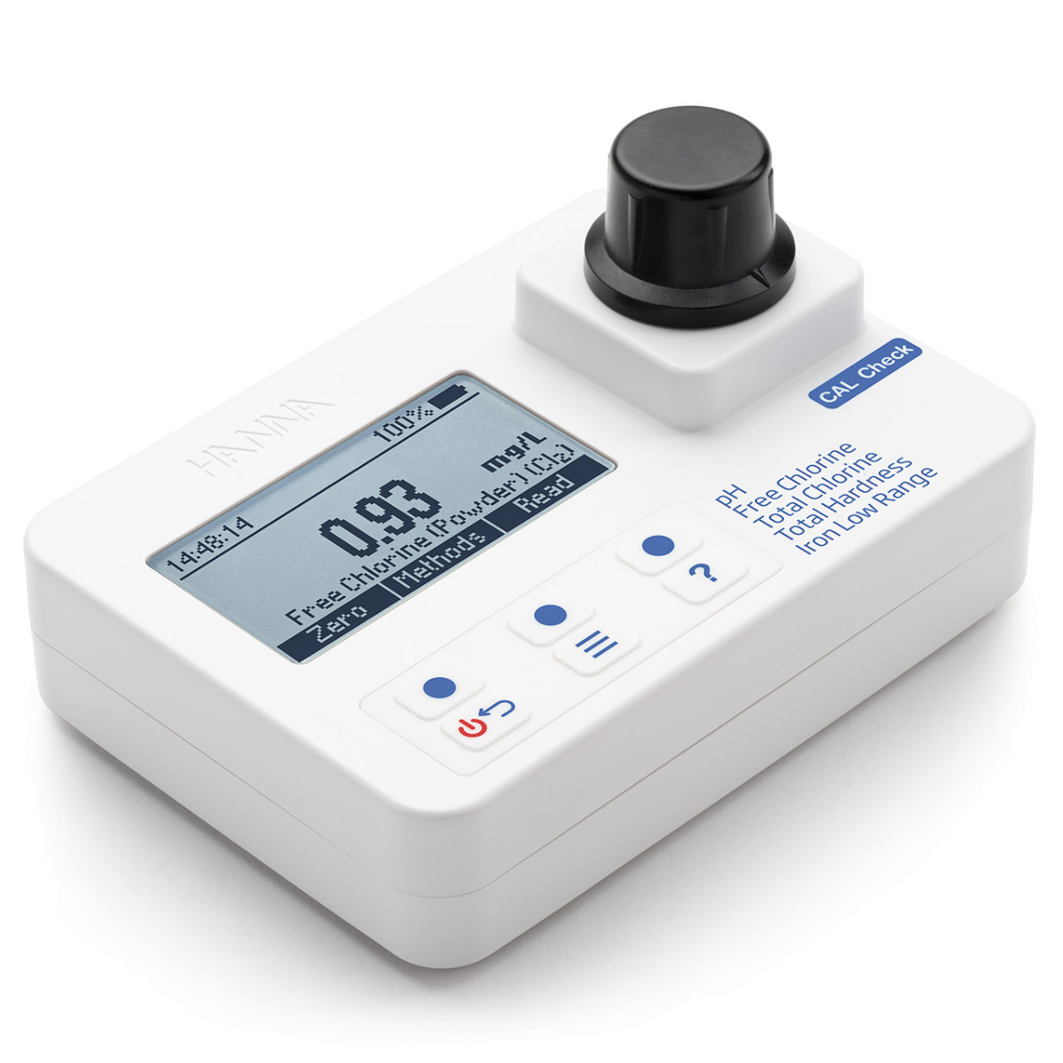 HI97745 pH, Free and Total  Chlorine, Total Hardness, and Iron Low-Range Portable Photometer  