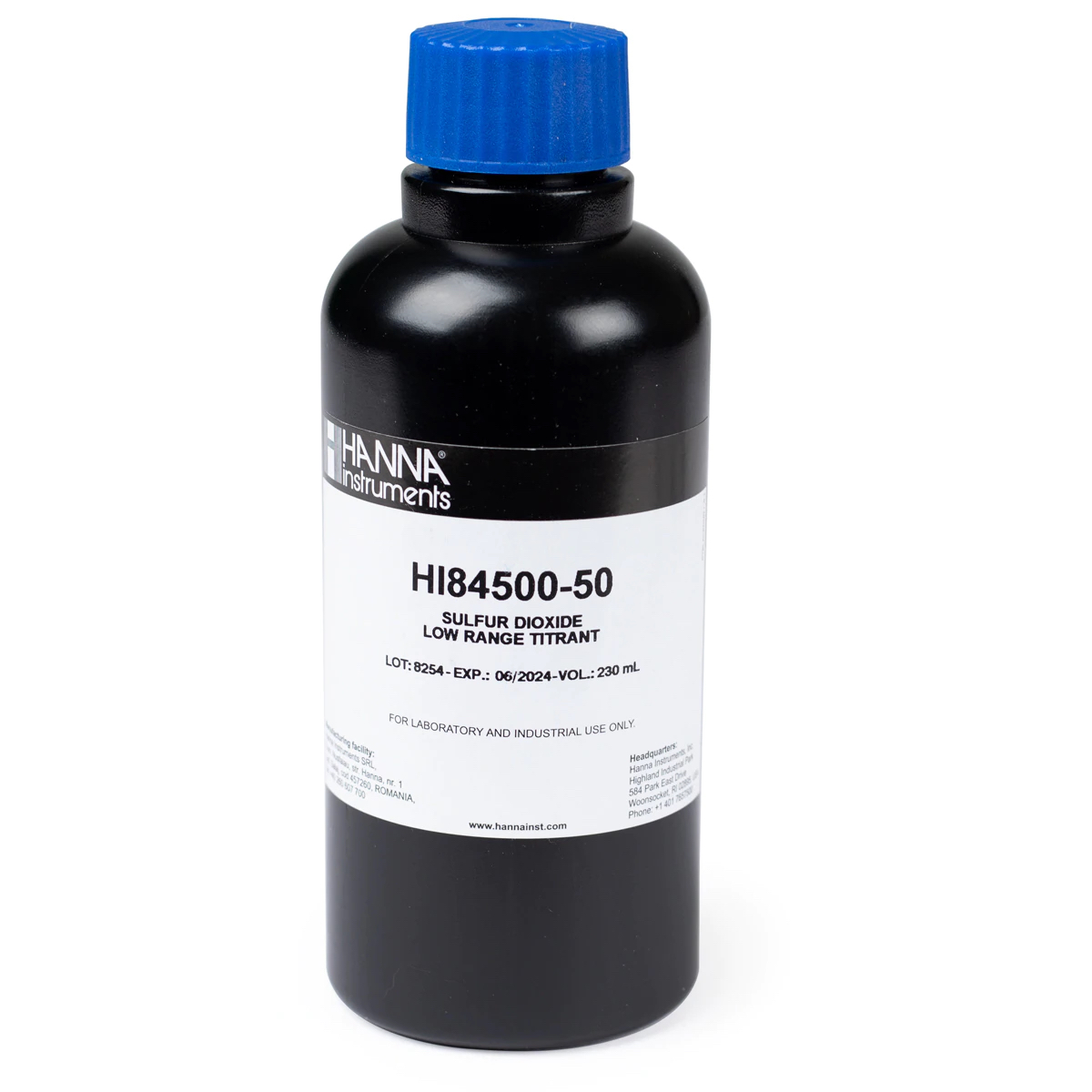 HI84500-50 Sulfur Dioxide in Wine Low Range Titrant (230 mL)