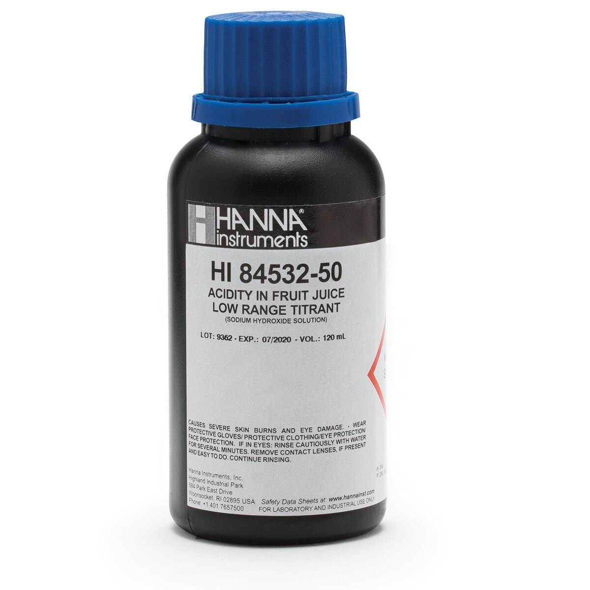 HI84532-50 Total Acidity in Fruit Juice Low Range Titrant (120 mL)