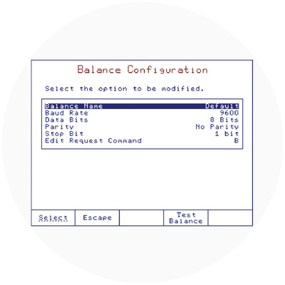 Configurable balance interface