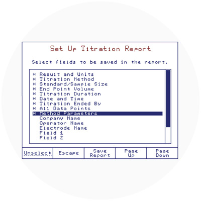 Customizable titration reports