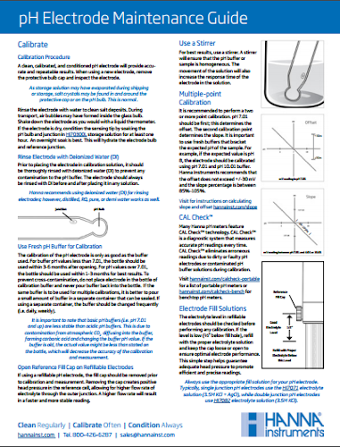 pH Electrode Maintenance Guide